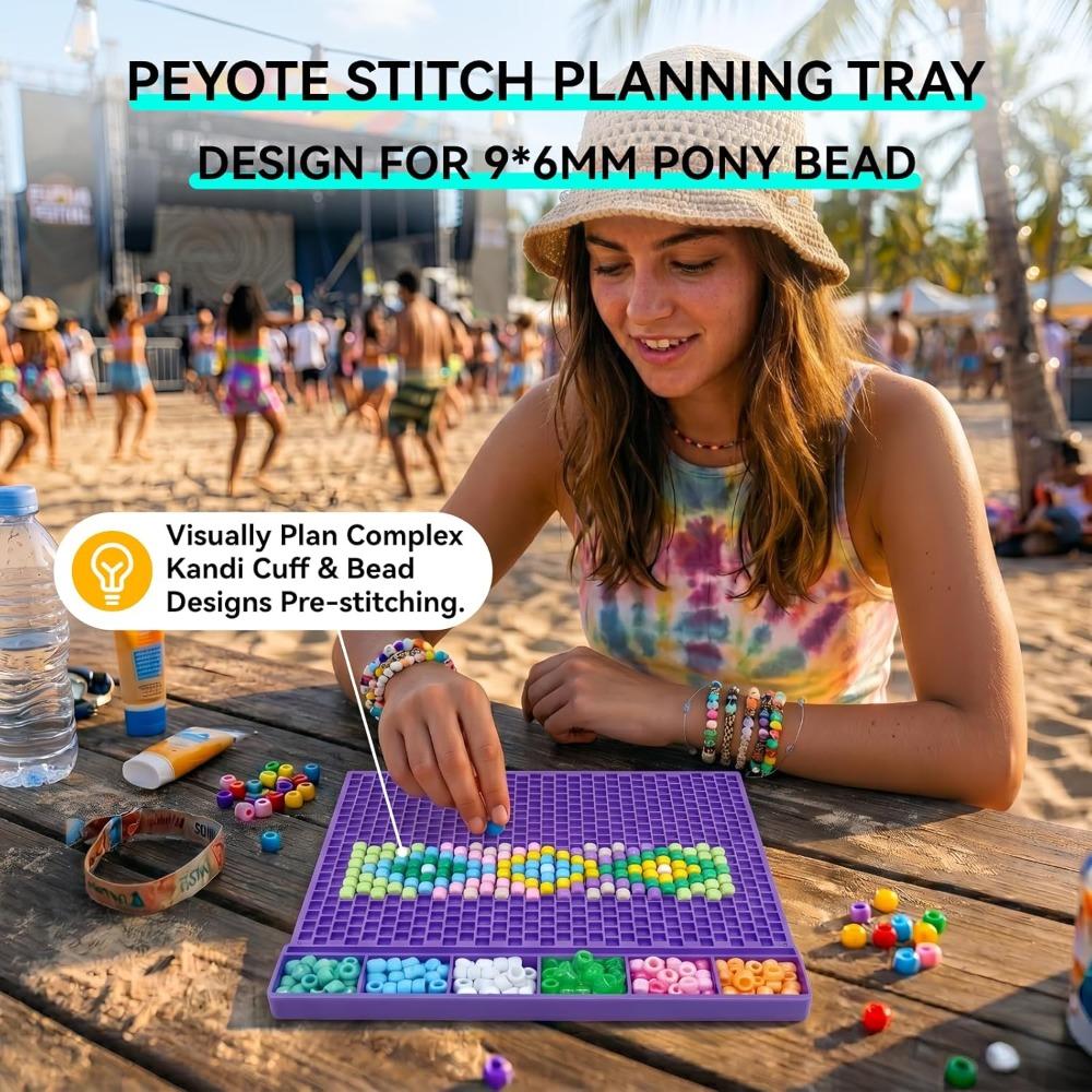 Peyote Stitch Pattern Horsehair Bead Planning Board, Suitable for 6x9mm Horsehair Beads, Perfect for Visualizing Complex Bead Designs (3 Pieces)