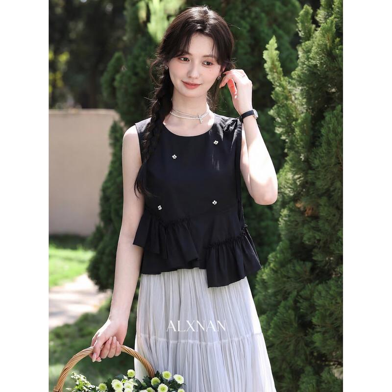 Women s Asymmetrical Black Camisole Vest M
