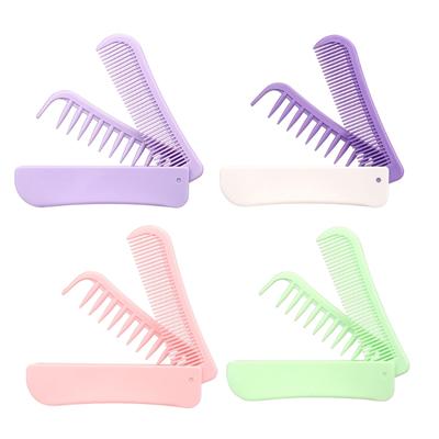 Travel Size Folding Comb with Wide Teeth Suitable for Women Long Short Curly Hair Unisex Hairdressing Accesories