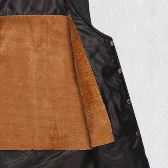 Gilet da uomo autunno inverno spesso peluche senza maniche chiusura con cerniera scollo a V tinta unita multi tasche gilet da pesca per padre di mezza età cappotto invernale da uomo