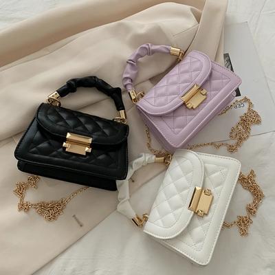 Dámské PU kožené kabelky přes rameno Small Messenger Designer Dámská Módní Řetízek Kosočtverečná kabelka Crossbody Dámská Mini kabelka