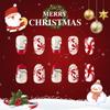 24Pcs Christmas Press On Nail Snowflake Design Full Cover Acrylic False Nail Stick on Nail Women’s Nail Accessories