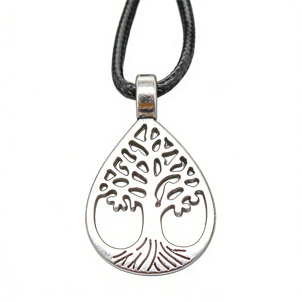 Antieke Levensboom Hanger Ketting Natuur Boho Statement Sieraden 45cm Leren Ketting