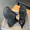 2024 New Women New Fashion Platform Sport Shoes Women Summer Black Casual Chunky Sneakers Women Mesh Leather Platform Shoes