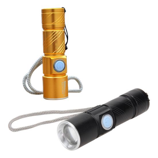 Flashlights USB Rechargeable 3 Modes Aluminum Alloy Sturdy Portable Torch Flashlight for Outdoor