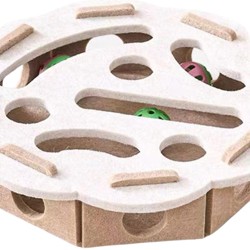 Cat Puzzle Maze Holes Toys Felt Box With 3 Ball Kitten Nail File Scratcher Mental Felt Maze Box for Indoor Cat