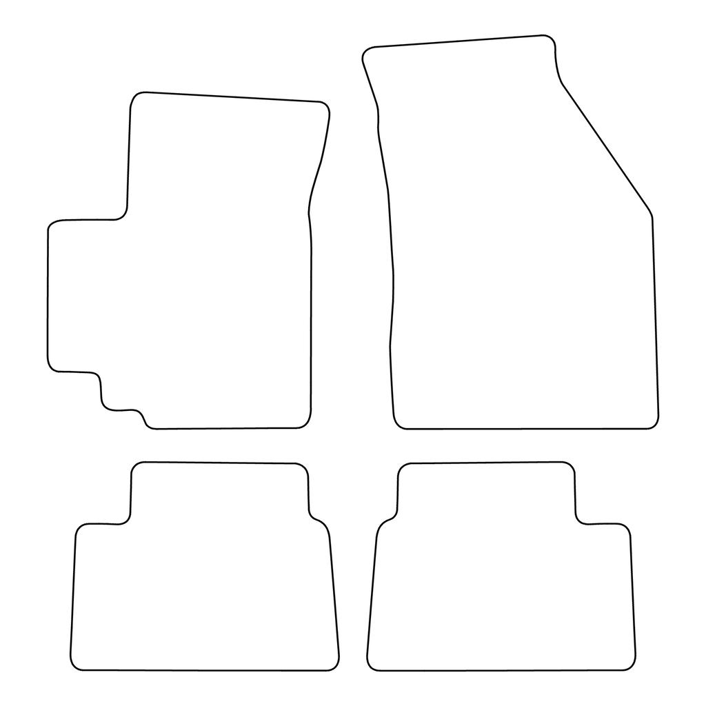 [BLM]NI046 Red - Set of Velour Floor Mats To Fit Nissan Pixo 2008-2013 - Red Trim