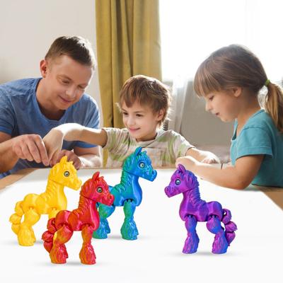 Yousheng 3D Printed Horse Figurine Movable Joints Pony Statue Stress Relief Fidget Toy Educational Animal Model Desktop Decoration Ornament