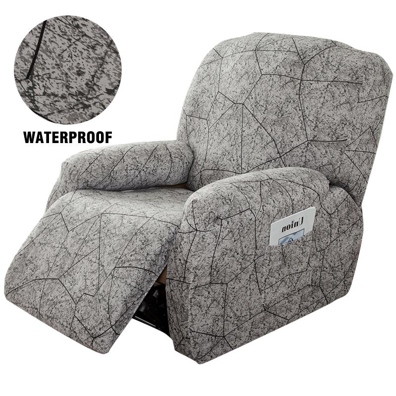

Water-Resistant Recliner Cover With Pockets Single Reclining Slipcover 4-Pieces Recliner Sofa Chair Cover Furniture Protector 1 Seater