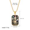 New Design Colorful Enamel Tarot Cards Pendant Necklaces  18K Gold Plated Sun Star Moon Box Chain Choker Jewelry for Women