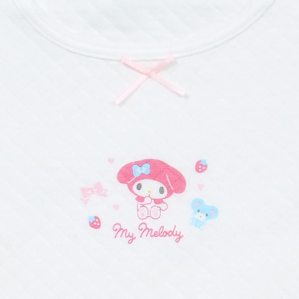 Sanrio Quilted Short Sleeve Undershirt Set My with Name 2 226131 Kids' (2 Pieces), Melody, 120cm, Cotton, Tags, Patterns,
