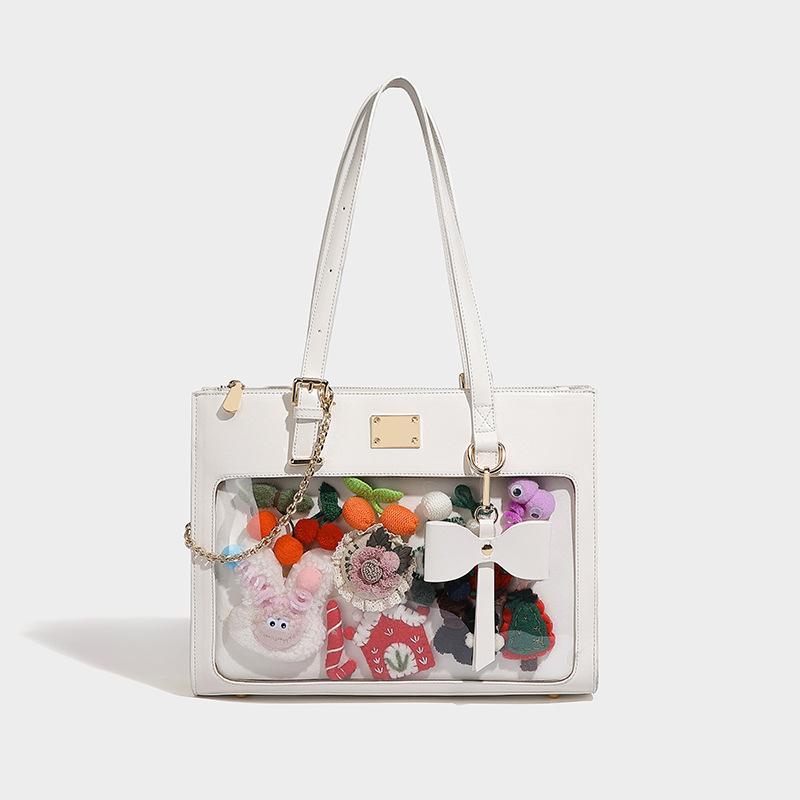 

Нова сумка для японської дівчини з бантом 2024 року, велика сумка через плече, універсальна прозора сумка для боротьби з болем