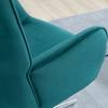 Swivel Living Room Armchair With Adjustable Height Tufted Backrest Velvet Like Fabric Blue