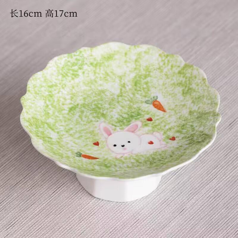 

Керамическая тарелка Арита-яки в китайском стиле, тарелка для фруктов, изысканная высокоценная тарелка для закусок, тарелка для освежающих напитков на высокой ножке High Foot Plate - Rabbit