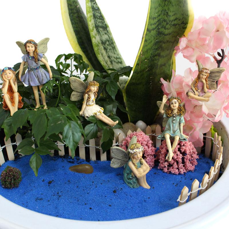 Fairy Garden - 6pcs Miniature Fairies Figurines Accessories for Outdoor Decor LS