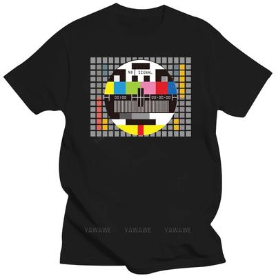 No Signal Tv Television Retro Vintage Old School Tee Shirt White T Shirt Discount Cotton T-Shirt For Men Fashion Hip Hop Tshirts