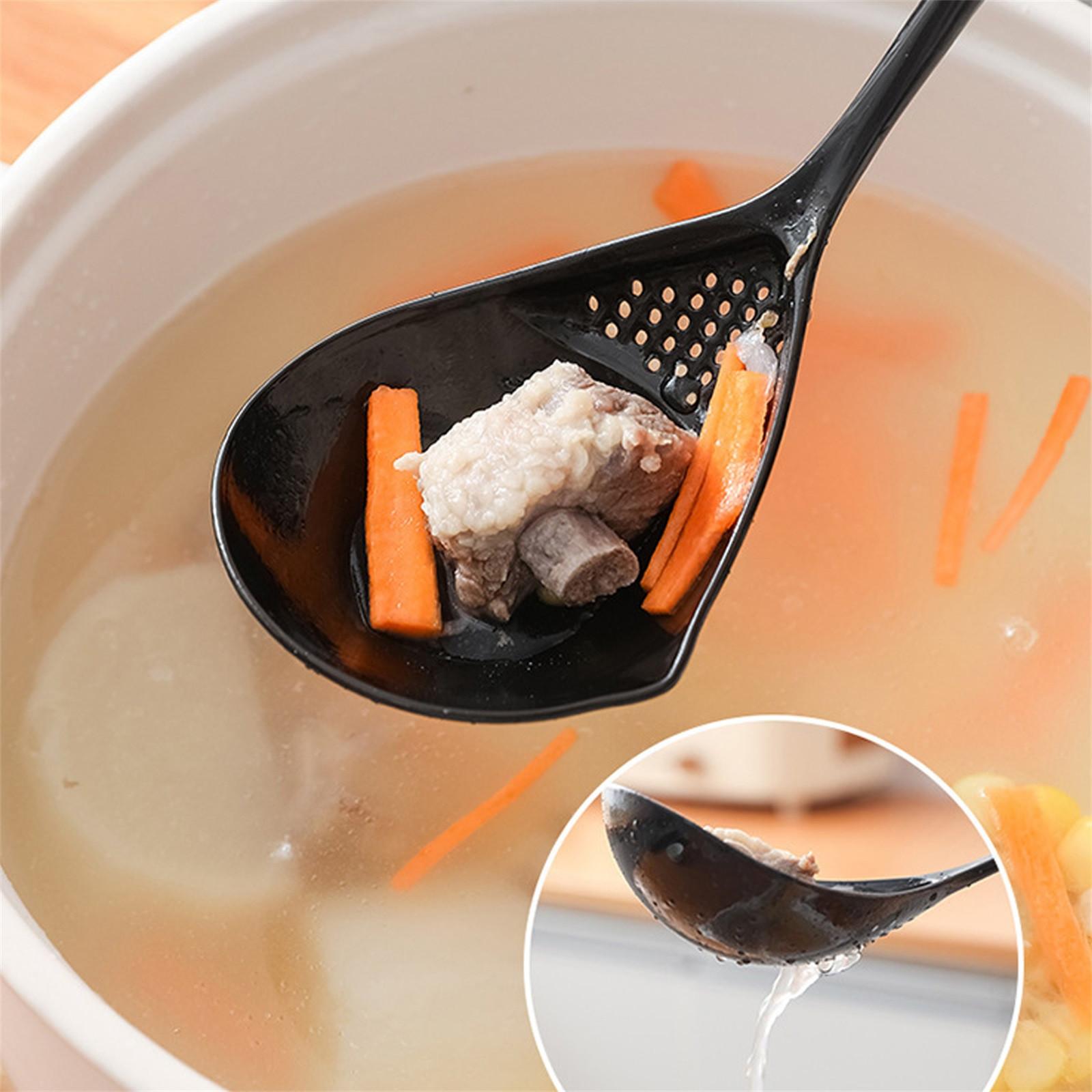 

Straining Spoon For 2 In 1 Kitchen Soup Pan Spoon With Filter Strainer Long Handle Ladle Colander Spoon Oil Filter Spoon One Size