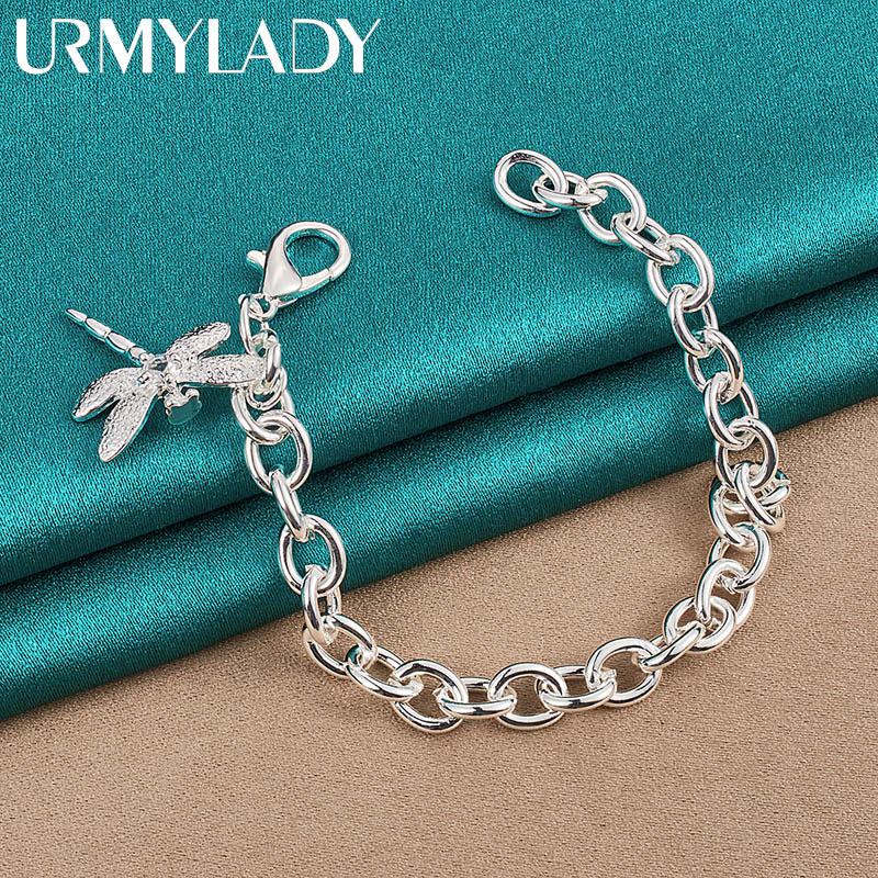 925 Sterling Sølv Dragonfly Zircon Anheng Armbånd For Kvinner Bryllup Forlovelse Mote smykker