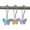 Butterfly Shower Curtain Hooks Rings,12Pcs Colorful Resin Pendants Accessories, Rustproof Rings Ect Garden Nature Theme Home Bathroom Decoration