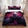 3pcs Haunted House Moonlit Bedding Set, Includes 1 Comforter + 2 Pillowcases, Without Pillow Inserts, Soft Comfortable, Lightweight Breathab