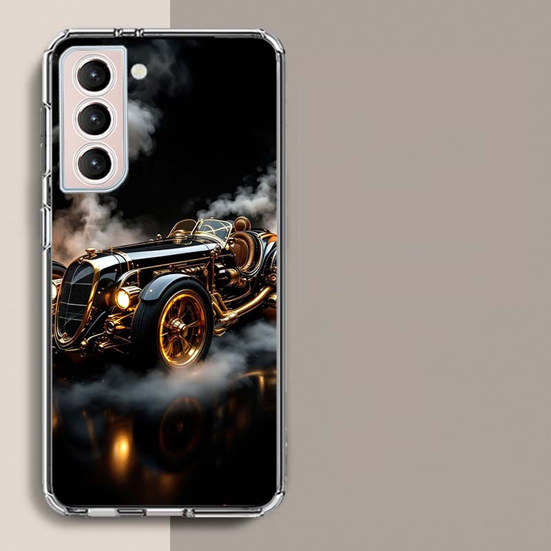 Steampunk Car Phone Case For Samsung Galaxy S25 Edge S24 S23 FE S21 S20 S10 Plus S22 S26 Ultra Cover Clear Cases TPU Capa Shell