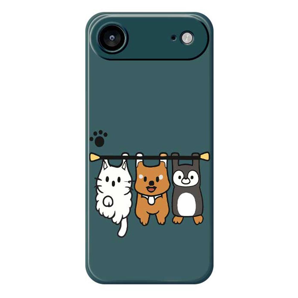 For iPhone 17 Air Case Three Animal Dolls Pattern Printing Straight Edge TPU Phone Back Cover