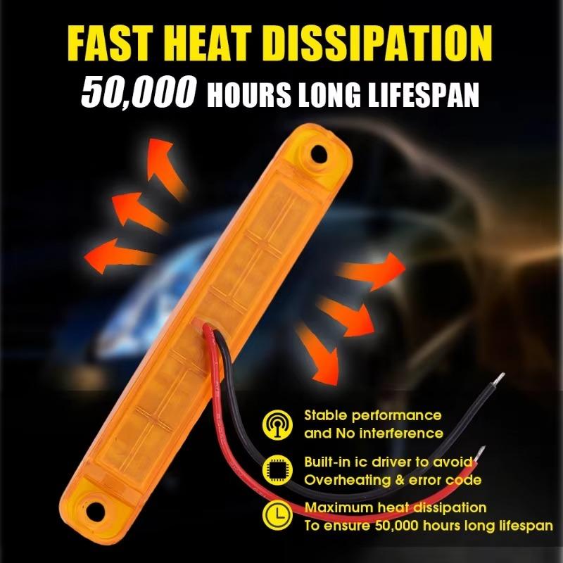 9 LED 12-24V LED Clearence Light Front Rear Side Marker Indicators Warning Lights for Truck Car Bus Trailer Van Lamp