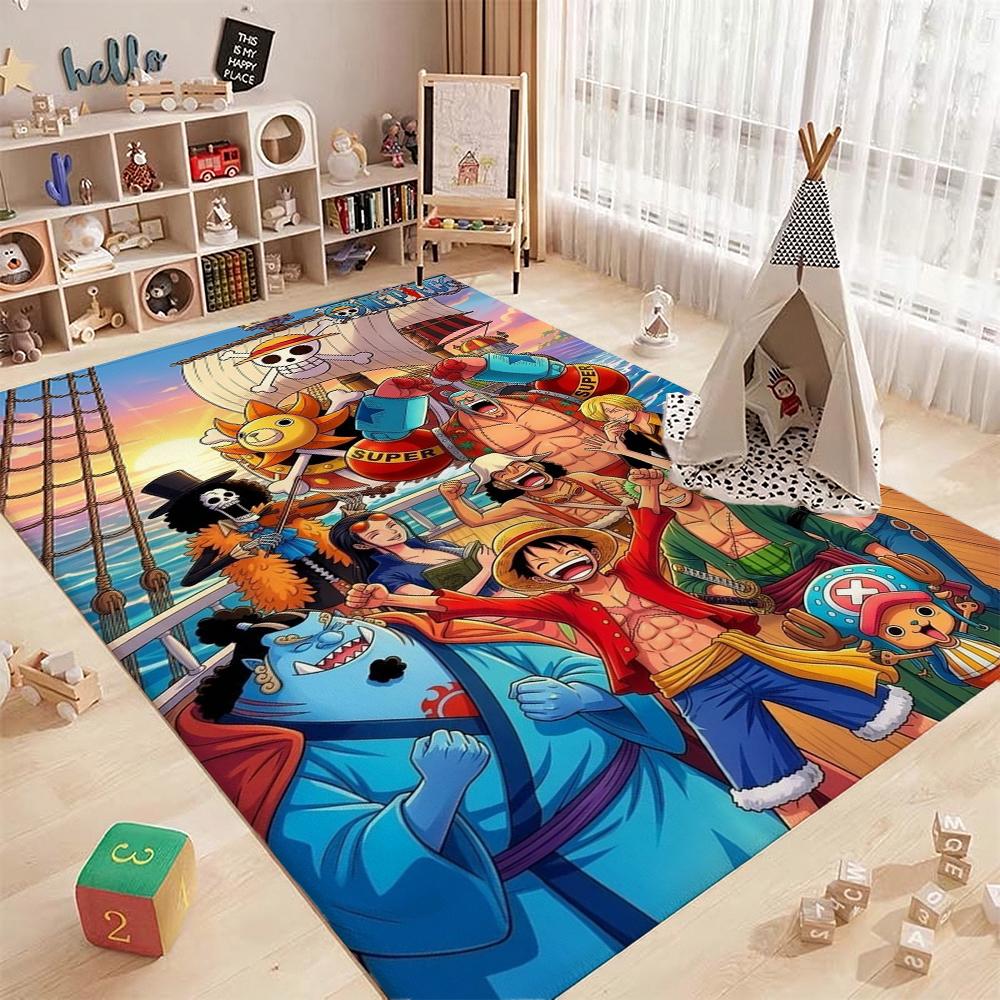 Straw Hat Pirates' Adventure Rectangular Rug Soft Nonslip Carpet For Living Room Play Area Hallway Home Decor Memorial Gift