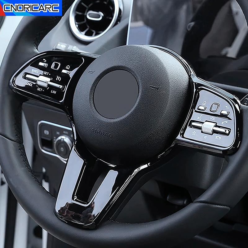 Car Steering Wheel Frame Trim For Mercedes Benz A B C GLB Class W177 W247 X247 - Carbon Fiber Color Interior Accessories