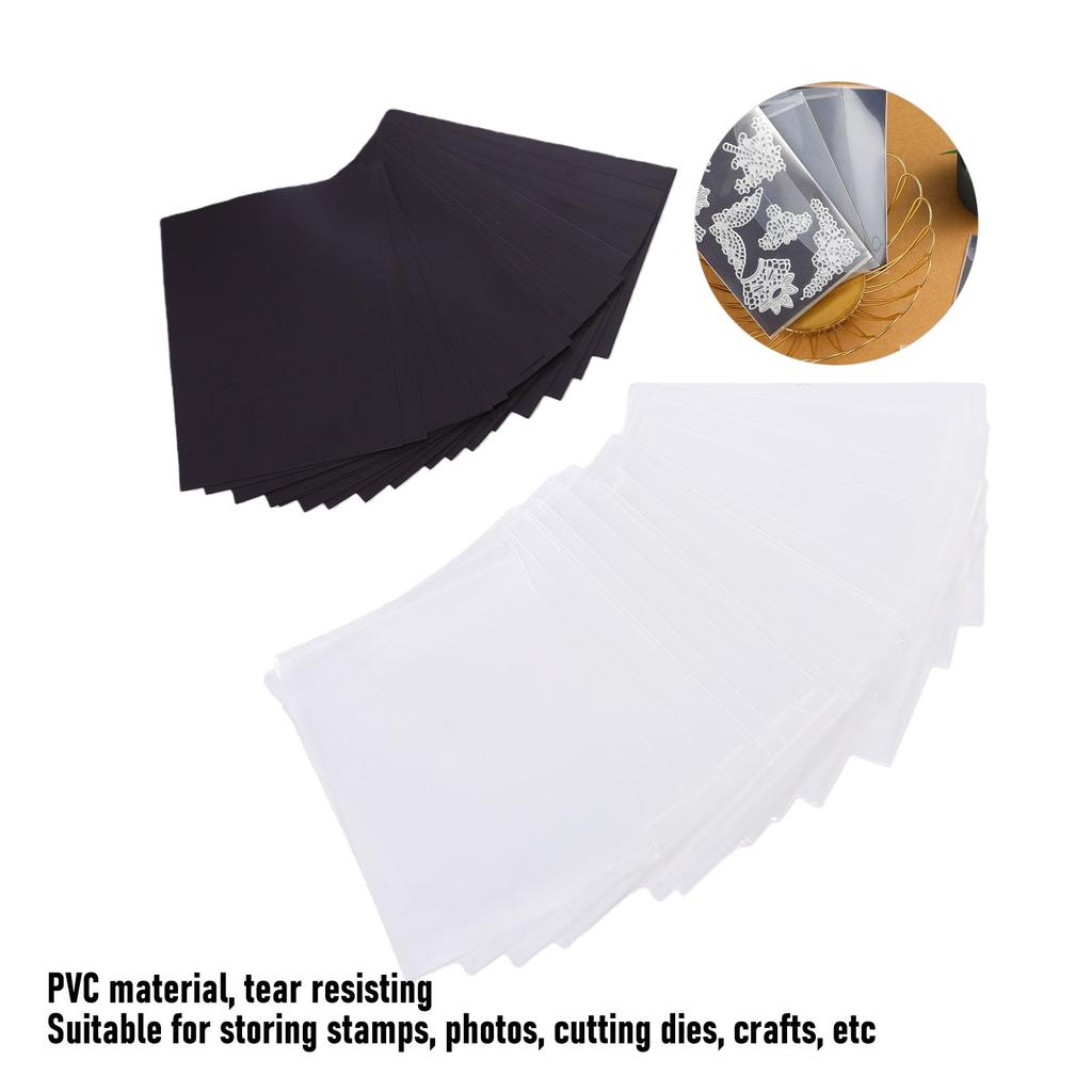 20PCS Soft Magnet Sheets and 20PCS PVC Storage Bags 7x5 Inch Black Rubber Magnet for Dies Stamps Photos Crafts