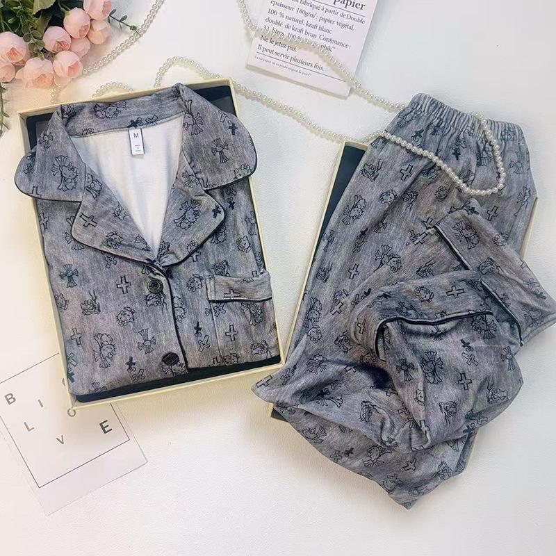 

2025 Women s Cartoon Sweet Long Sleeve & Pants Autumn Winter Warm Homewear Set L чёрный