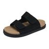 Men'S One-Strap Woven Slides Slippers Summer New Breathable Lightweight Soft Sole Anti Slip Outdoor Quick Dry Casual Beach Shoes