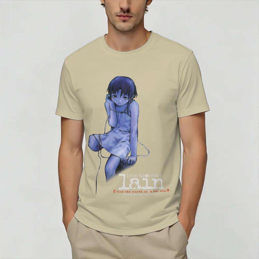 Serial ExperiUnisexts Lain Cotton TShirt For Unisex Summer Vintage T Shirts O Neck Popular Tees Oversize Hot Sale Clothes