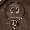 Fashion Alloy Necklace Earrings Set Geometric Oval Spiral Snail Clavicle Chain For Women Exaggerated Jewelry