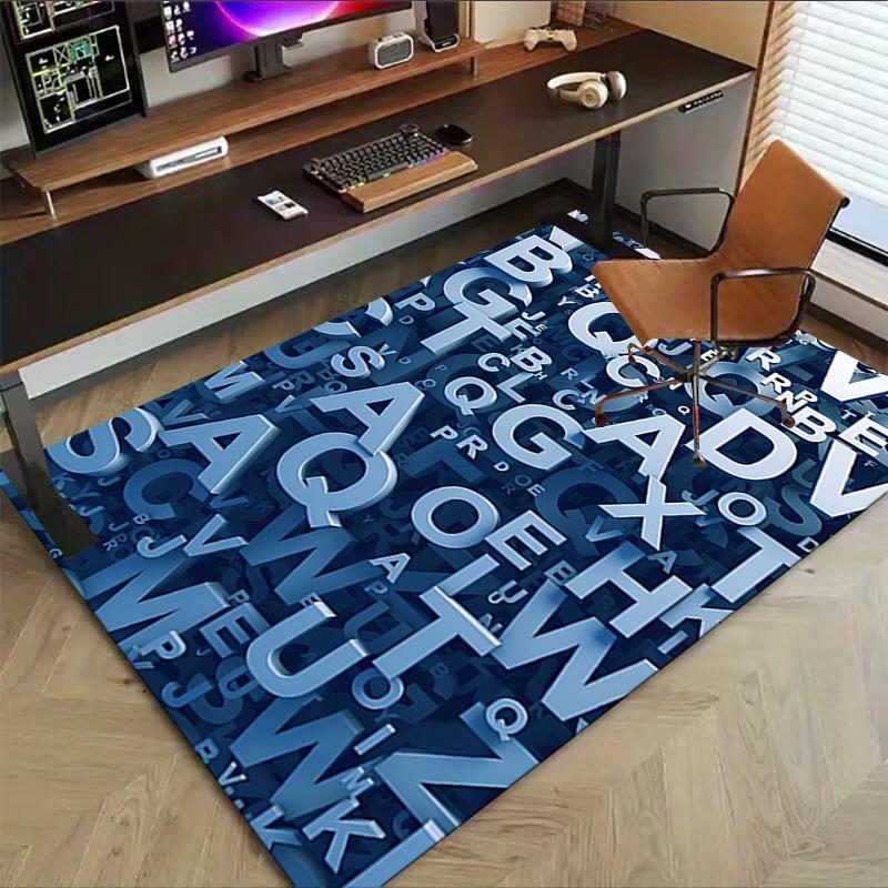 1PC letters alphabet Extra Large Non-Slip Floor carpet, Office, family, bedroom, Studio - Large Area Rug Indoor Rugs, Vibrant Colors-A237