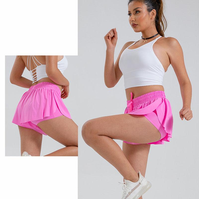 Frauen Athletische Sport Fitness Yoga Shorts Laufen Niedliche Flowy 2 In 1 Tennis Beach Volleyball Baseball Kurze Culottes