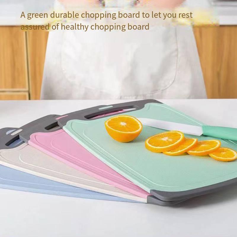 Wheat Straw Cutting Board Vegetable Meat Chopping Board Hanging Hole Spilover Prevention Kitchen Accessory