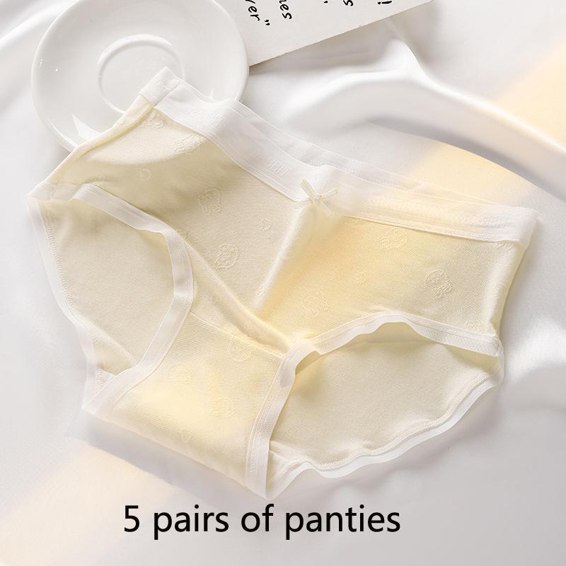 Majtki damskie Średni stan Otulające biodra Niebrudzące Chmury Miękka bawełna Odczuwalne jak z kreskówki Majtki z nadrukiem w kształcie kropli Majtki damskie antybakteryjne z kroczem