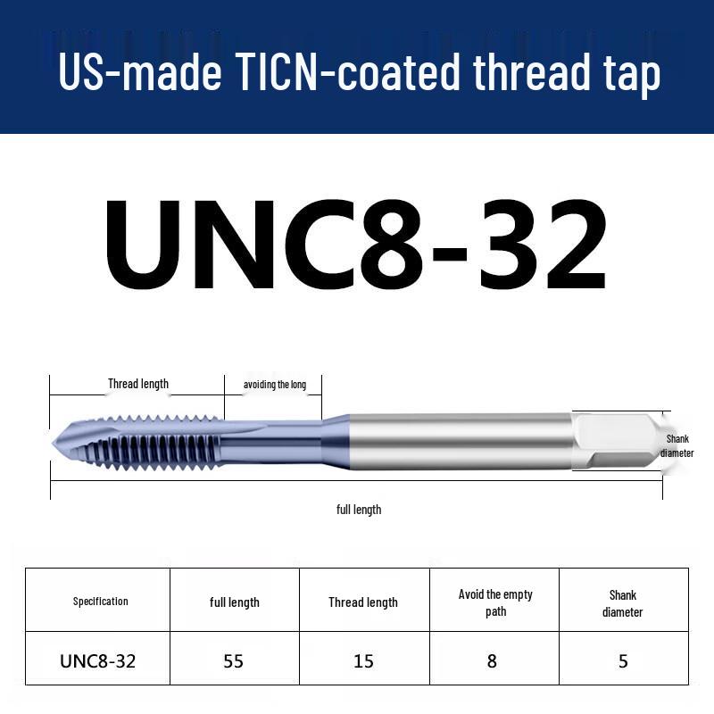 Jundingying UNC8-32 TICN Spiral Point Tap