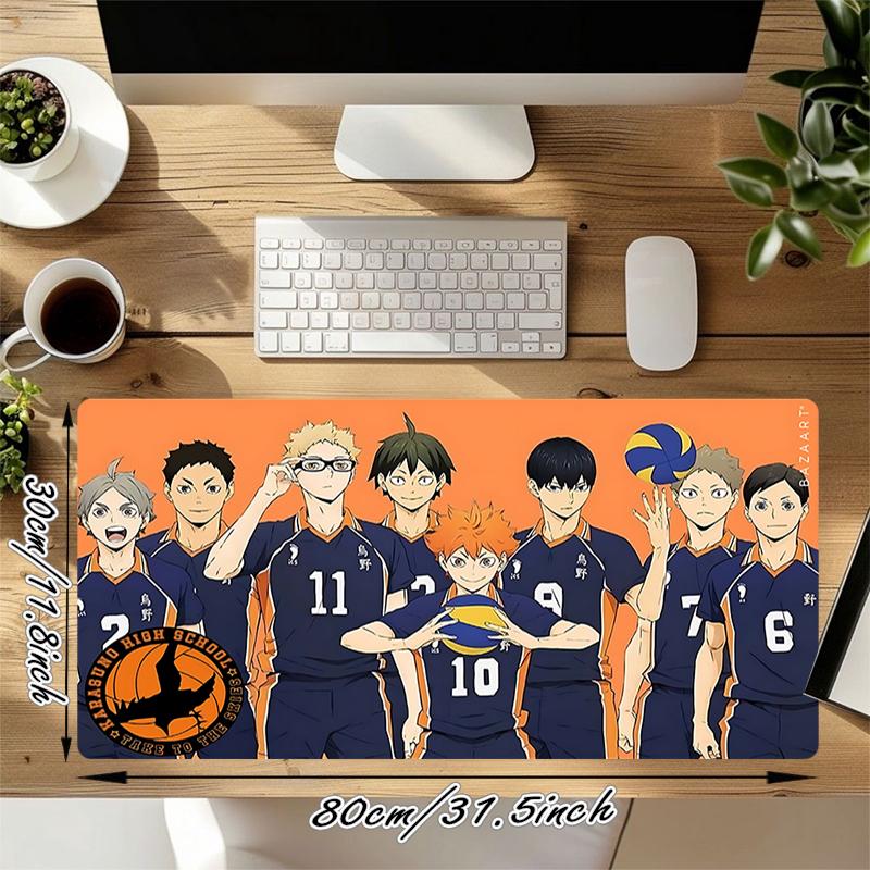 1Pc Haikyuu Team Spirit Gaming Mouse Pad Keyboard Desk Mat Non-slip Rubber Lock Edge Waterproof Computer Mousepad for Office Home Decor S1720