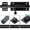 Heavy Duty Slide Gate Latch Bolt Safety Door Lock With Padlock Hole, 304 Stainless Steel Matte Black, 6 Inch 160mm Length, 14mm Dia. (8 Inch (200mm)