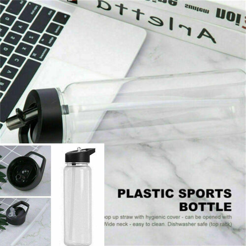 Clear BPA Free With Flip Straw Drinking Canteen Leakproof  Bottles Sports Water Bottle Sport Cup