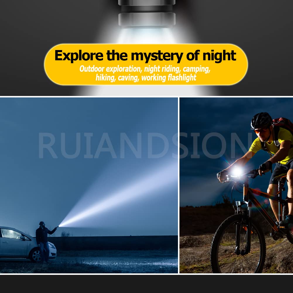 Ruiansion E10 LED Flashlight Bulb 3V White 2016 9SMD, Negative Grounding (4 bulbs per pack)
