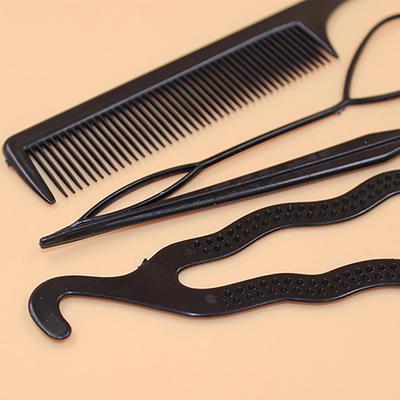 Women's 4Pcs Hair Twist Styling Clip Stick Bun Maker Braid Tool Hair Accessories