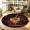 Round Rug Custom NameAS Roma Pattern Non Slip Carpet Home Floor Decor