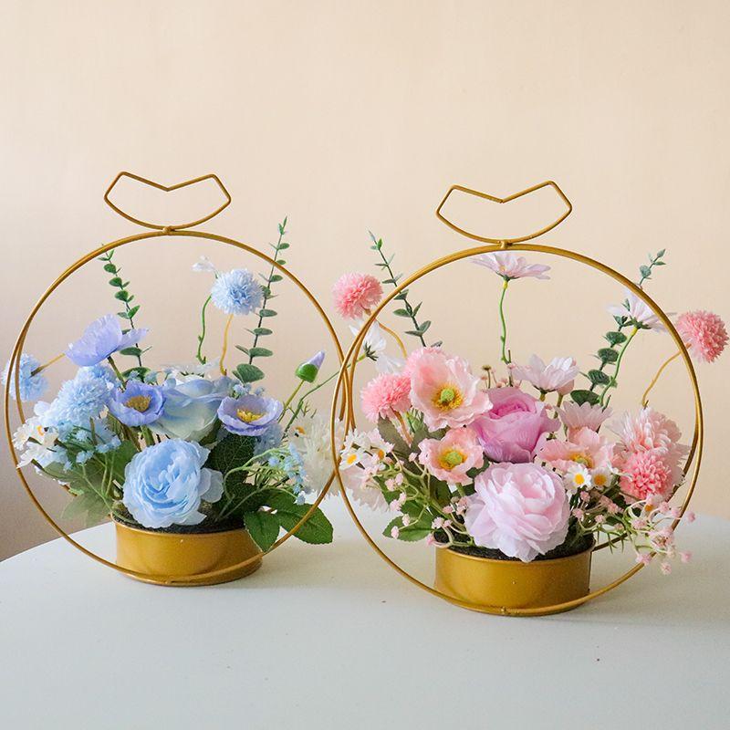 Simulated Rose, Daisy, Star Flower Artificial Flower Basket For Table Decoration, Living Room Setting, Indoor Decoration.