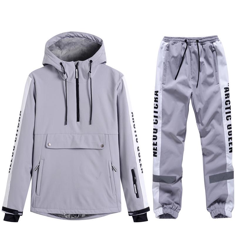 Unisex Couples' Ski Hoodie Set: Warm, Thickened Snowboard Suit for Men and Women.