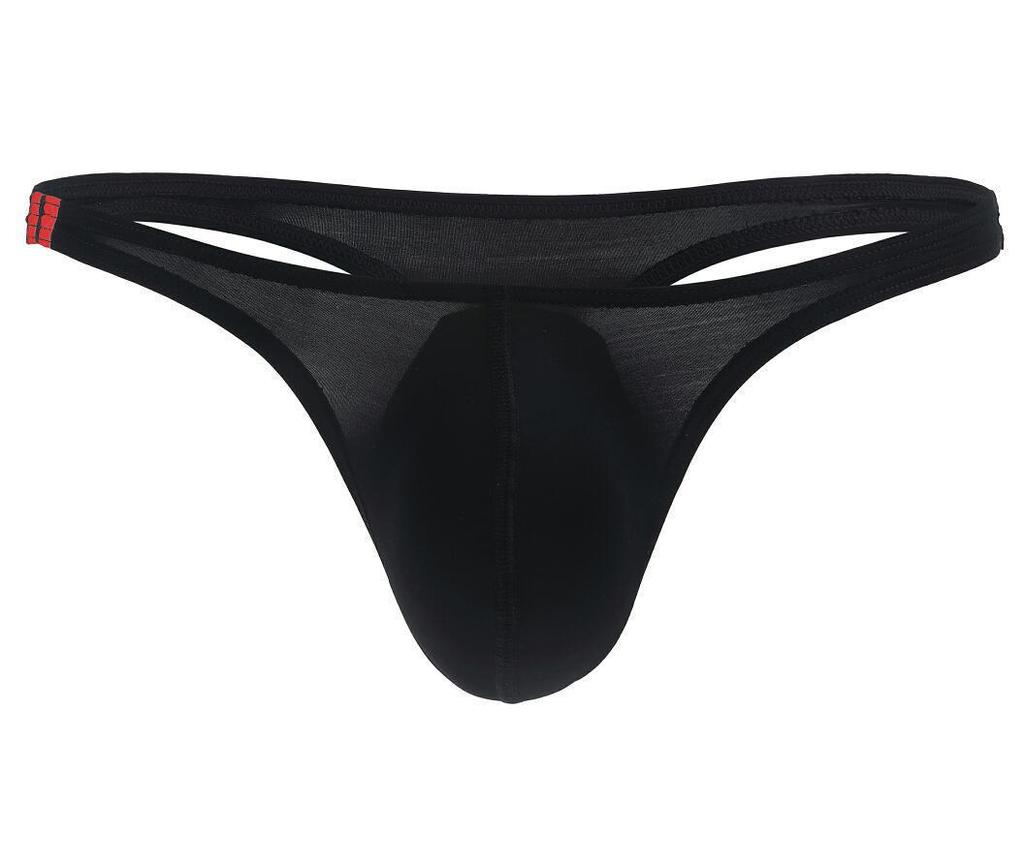 Men's Low-Rise U-Convex Ice Silk Thong E044