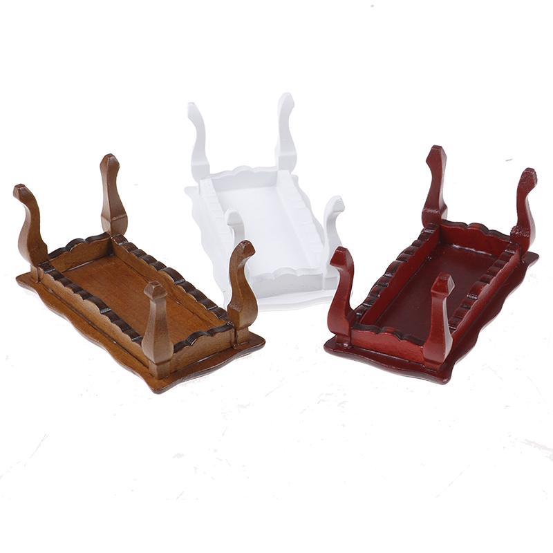 1:12 Wooden Tea Table For Dolls Mini Furniture Toys Dollhouse Pretend Play Toy