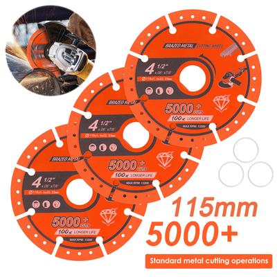 Diamond Cutting Wheel 4 1/2 X 7/8 Inch Metal Cut Off Wheel with 5000+ Cuts On Rebar for Metal Iron and Stainless Steel Cutting